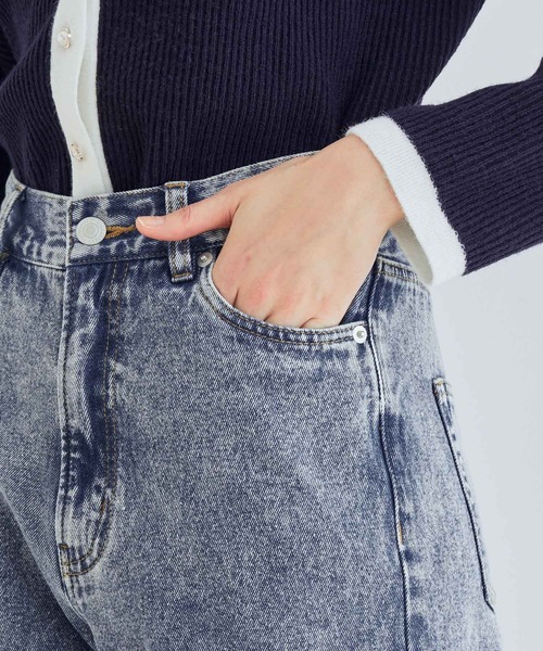 vis-`a-vis（ビサビ）の「【WEB限定】ケミカルウォッシュデニムストレートパンツ（デニムパンツ・レディース・ブラック系その他/ブルー系その他6・SS/S/L/M）」の17枚目の写真