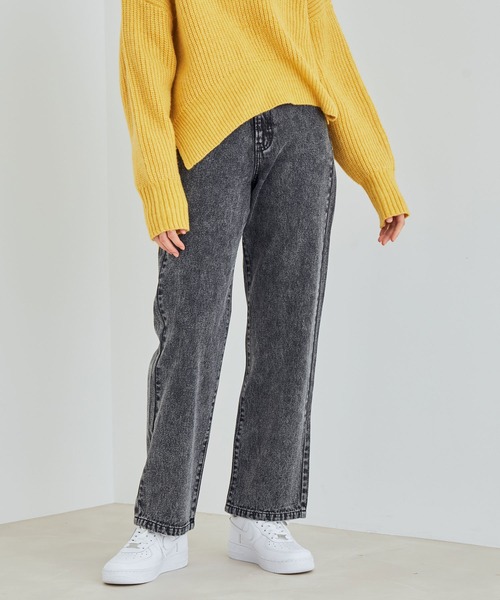 vis-`a-vis（ビサビ）の「【WEB限定】ケミカルウォッシュデニムストレートパンツ（デニムパンツ・レディース・ブラック系その他/ブルー系その他6・SS/S/L/M）」の22枚目の写真