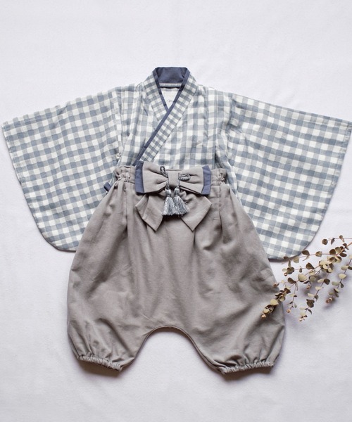 mocmof(モクモフ)の「おめかし袴セット(ロンパース・キッズ・ブラック/ピンク/グレー/ブルー・70-90cm/70-80cm)」の3枚目の写真