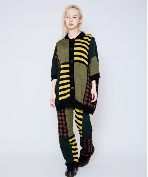 Candy Stripper(キャンディストリッパー)の「COVERED WITH PATTERNS KNIT パンツ(その他パンツ・レディース・カーキ/パープル/ブラック・2)」の12枚目の写真