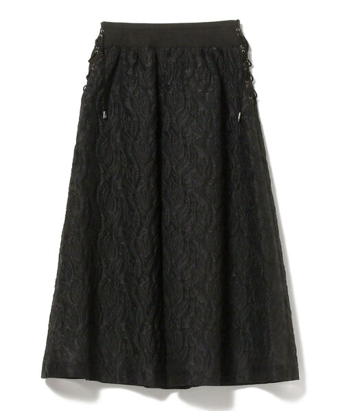 LOKITHO（ロキト）の「LOKITHO / ボタニカル エンボス スカート（スカート・レディース・ブラック・ONE SIZE）」の2枚目の写真