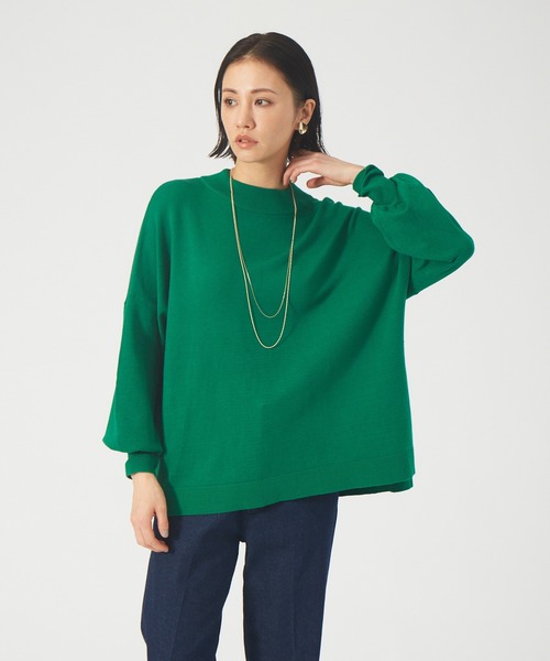 abahouse mavie(アバハウスマヴィ)の「レーヨンアクリルビッグPO(ニット/セーター・レディース・ブラック/ホワイト/グリーン・フリー)」の3枚目の写真