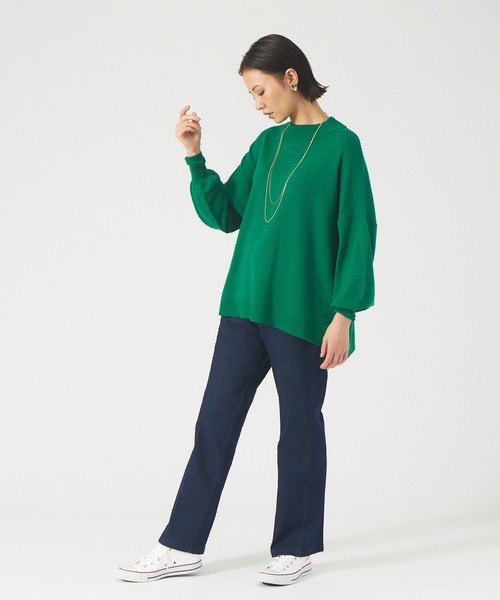 abahouse mavie(アバハウスマヴィ)の「レーヨンアクリルビッグPO(ニット/セーター・レディース・ブラック/ホワイト/グリーン・フリー)」の9枚目の写真