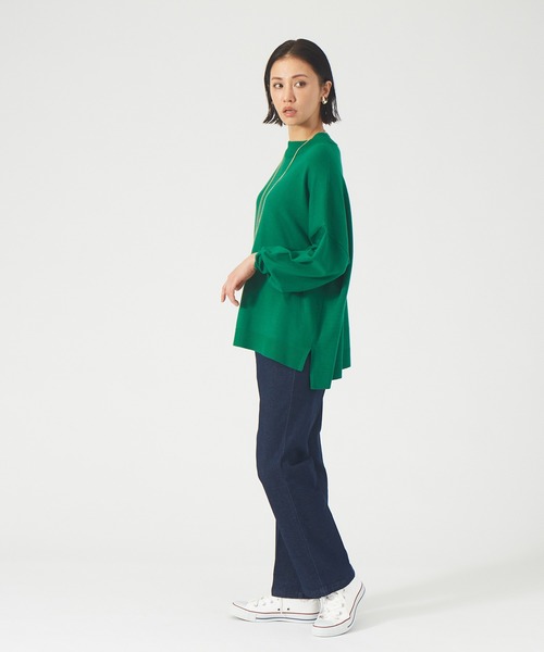 abahouse mavie(アバハウスマヴィ)の「レーヨンアクリルビッグPO(ニット/セーター・レディース・ブラック/ホワイト/グリーン・フリー)」の11枚目の写真