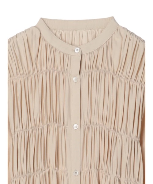 earth music&ecology（アースミュージックアンドエコロジー）の「シャーリングギャザーワンピース（無地）*（ワンピース・レディース・ベージュ・FREE）」の16枚目の写真