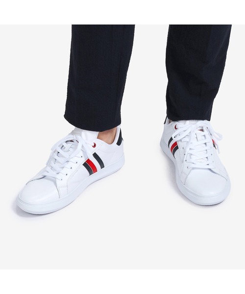 TOMMY HILFIGER（トミーヒルフィガー）の「レザーカップソールスニーカー（スニーカー・メンズ・ホワイト/ネイビー・26cm/26.5cm/27.5cm/28cm）」の11枚目の写真