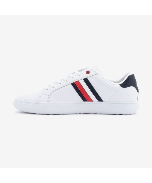 TOMMY HILFIGER（トミーヒルフィガー）の「レザーカップソールスニーカー（スニーカー・メンズ・ホワイト/ネイビー・26cm/26.5cm/27.5cm/28cm）」の6枚目の写真