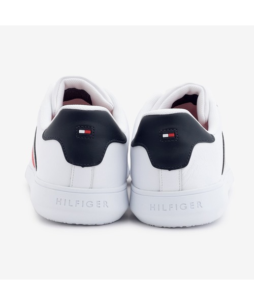 TOMMY HILFIGER（トミーヒルフィガー）の「レザーカップソールスニーカー（スニーカー・メンズ・ホワイト/ネイビー・26cm/26.5cm/27.5cm/28cm）」の3枚目の写真