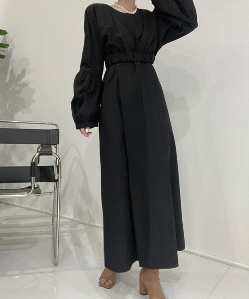 Jewelobe（ジュエローブ）の「クロップドボリュームトップス×ノースリワンピセットアップ（ワンピース・レディース・ピンク/アイボリー/ブラック/ライトグレー・FREE）」の15枚目の写真