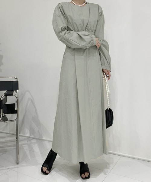 Jewelobe（ジュエローブ）の「クロップドボリュームトップス×ノースリワンピセットアップ（ワンピース・レディース・ピンク/アイボリー/ブラック/ライトグレー・FREE）」の19枚目の写真