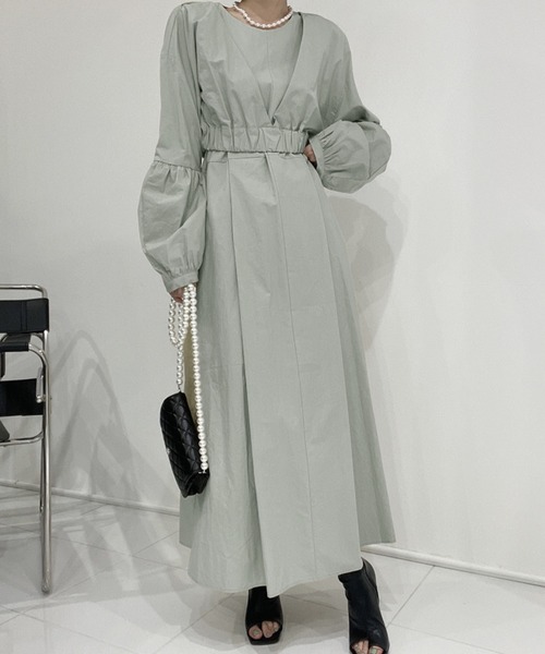 Jewelobe（ジュエローブ）の「クロップドボリュームトップス×ノースリワンピセットアップ（ワンピース・レディース・ピンク/アイボリー/ブラック/ライトグレー・FREE）」の20枚目の写真