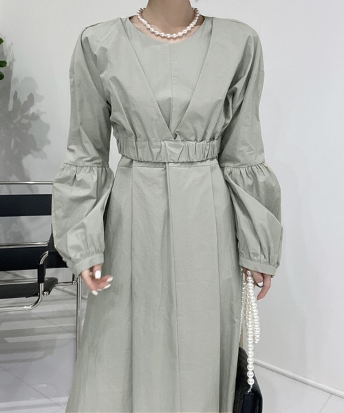 Jewelobe（ジュエローブ）の「クロップドボリュームトップス×ノースリワンピセットアップ（ワンピース・レディース・ピンク/アイボリー/ブラック/ライトグレー・FREE）」の22枚目の写真