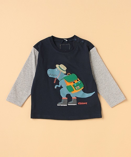 kladskap(クレードスコープ)の「アウトドアザウルス長袖Tシャツ(Tシャツ/カットソー・キッズ・オフホワイト/ネイビー・120cm/80cm/110cm/100cm/130cm/90cm)」の2枚目の写真