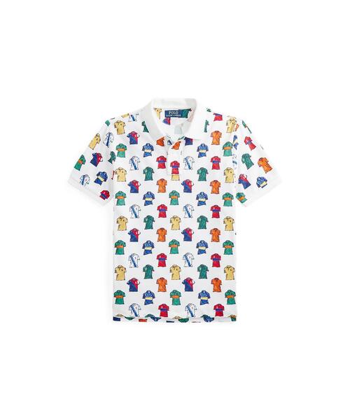 Poloプリント メッシュ ポロ シャツ