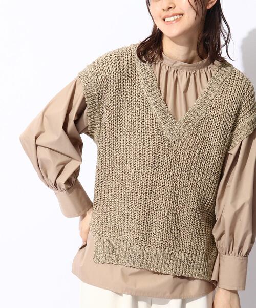 THE SHOP TK (ザ ショップ ティーケー )の「◆配色テープヤーンVベスト(ベスト・レディース・ホワイト系その他4/ベージュ系その他6・12/13)」の14枚目の写真
