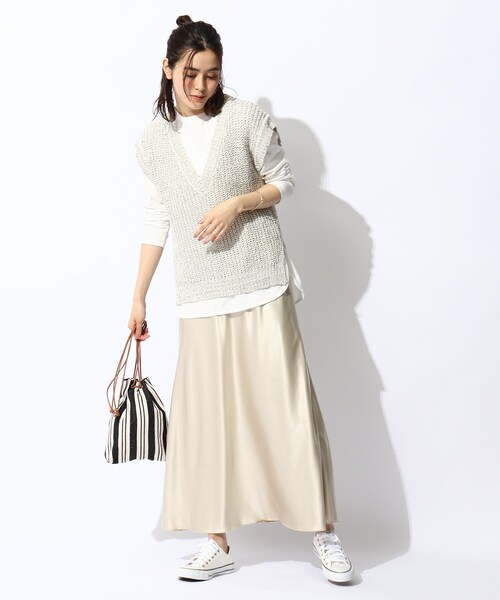 THE SHOP TK (ザ ショップ ティーケー )の「◆配色テープヤーンVベスト(ベスト・レディース・ホワイト系その他4/ベージュ系その他6・12/13)」の16枚目の写真