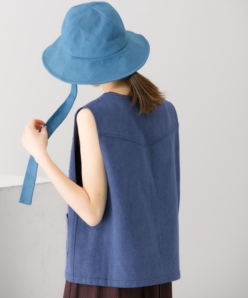 KBF（ケイビーエフ）の「刺繍デニムコンパクトベスト（ベスト・レディース・ブルー/ライトブルー・ONE）」の18枚目の写真