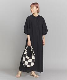 BEAUTY&YOUTH UNITED ARROWS | コットンボイルギャザーボリューム6分袖ワンピース -ウォッシャブル-(ワンピース)