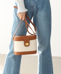 one after another NICE CLAUP | 配色レザーバケツ型ショルダーバッグ(ショルダーバッグ)