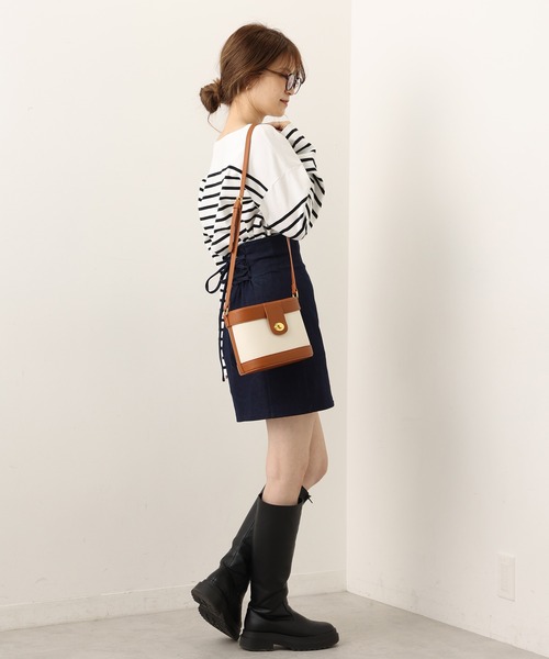 one after another NICE CLAUP(ワンアフターアナザーナイスクラップ)の「配色レザーバケツ型ショルダーバッグ(ショルダーバッグ・レディース・アイボリー・FREE)」の6枚目の写真