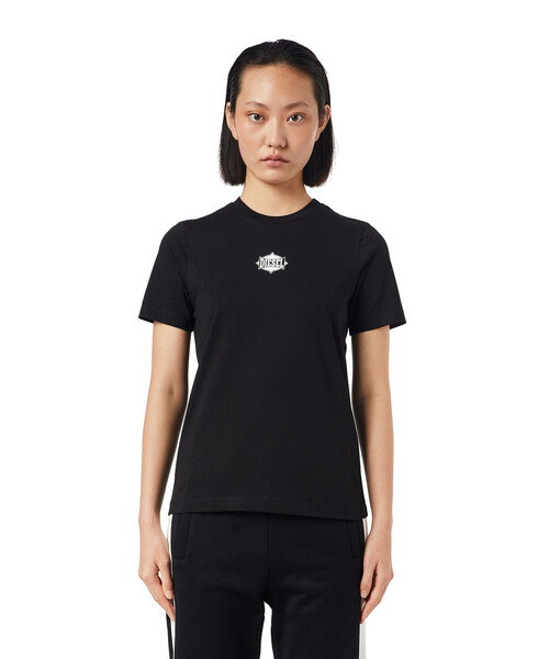 DIESEL（ディーゼル）の「レディース Tシャツ 半袖 クルーネック レギュラーフィット ロゴ（Tシャツ/カットソー・レディース・ホワイト/ブラック・SMALL/MEDIUM/LARGE/X-SMALL）」の16枚目の写真