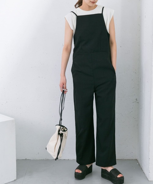 KBF（ケイビーエフ）の「BACKリボンサロペット（サロペット/オーバーオール・レディース・ブラック/ブラウン系その他/ベージュ系その他・ONE）」の2枚目の写真