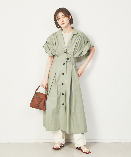 Abahouse Devinette（ドゥヴィネット）の「【Verseau】トレンチ風ドルマンワンピース（ワンピース・レディース・カーキ/キャメル・フリー）」の2枚目の写真