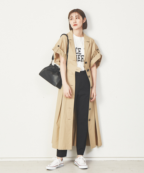 Abahouse Devinette（ドゥヴィネット）の「【Verseau】トレンチ風ドルマンワンピース（ワンピース・レディース・カーキ/キャメル・フリー）」の3枚目の写真