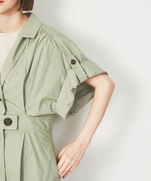 Abahouse Devinette（ドゥヴィネット）の「【Verseau】トレンチ風ドルマンワンピース（ワンピース・レディース・カーキ/キャメル・フリー）」の7枚目の写真