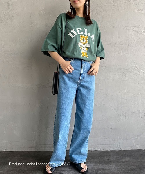 UCLA（ユーシーエルエー）の「[UCLA/ユーシーエルエー] フロッキープリント ビッグシルエットTシャツ（Tシャツ/カットソー・レディース・グリーン/ホワイト・M/L）」の20枚目の写真