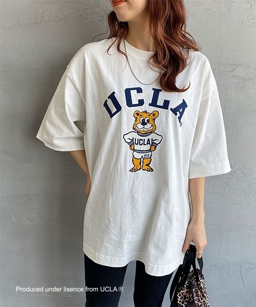 UCLA（ユーシーエルエー）の「[UCLA/ユーシーエルエー] フロッキープリント ビッグシルエットTシャツ（Tシャツ/カットソー・レディース・グリーン/ホワイト・M/L）」の10枚目の写真