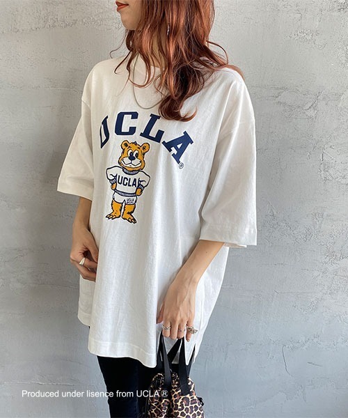 UCLA（ユーシーエルエー）の「[UCLA/ユーシーエルエー] フロッキープリント ビッグシルエットTシャツ（Tシャツ/カットソー・レディース・グリーン/ホワイト・M/L）」の11枚目の写真