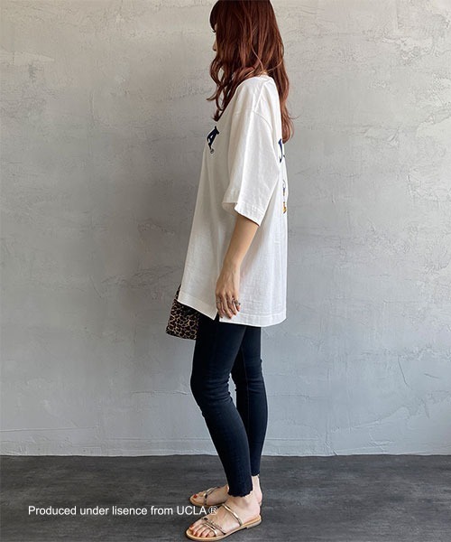 UCLA（ユーシーエルエー）の「[UCLA/ユーシーエルエー] フロッキープリント ビッグシルエットTシャツ（Tシャツ/カットソー・レディース・グリーン/ホワイト・M/L）」の13枚目の写真