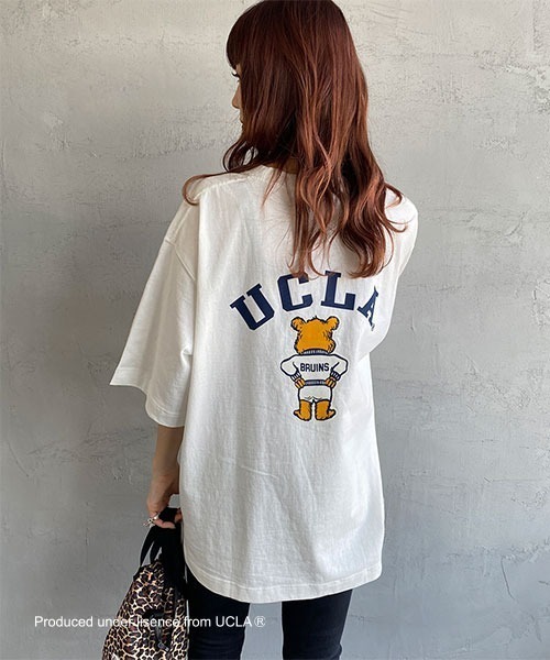 UCLA（ユーシーエルエー）の「[UCLA/ユーシーエルエー] フロッキープリント ビッグシルエットTシャツ（Tシャツ/カットソー・レディース・グリーン/ホワイト・M/L）」の15枚目の写真