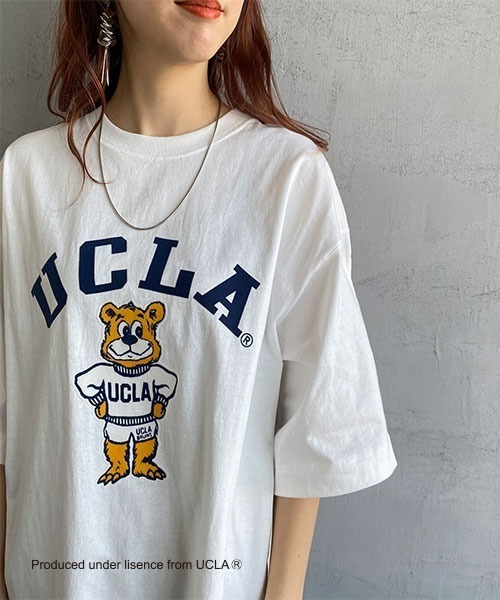 UCLA（ユーシーエルエー）の「[UCLA/ユーシーエルエー] フロッキープリント ビッグシルエットTシャツ（Tシャツ/カットソー・レディース・グリーン/ホワイト・M/L）」の16枚目の写真
