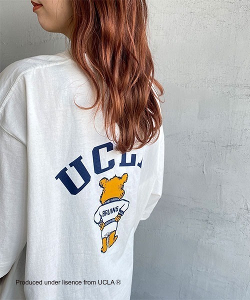 UCLA（ユーシーエルエー）の「[UCLA/ユーシーエルエー] フロッキープリント ビッグシルエットTシャツ（Tシャツ/カットソー・レディース・グリーン/ホワイト・M/L）」の17枚目の写真