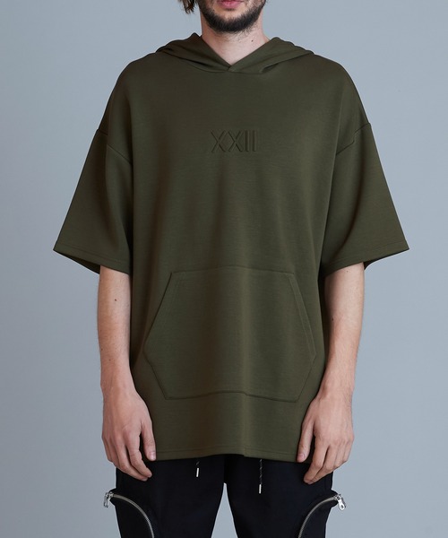 NO ID.（ノーアイディ）の「【NO ID.】Emboss Print Big Parka / ☆ エンボス プリント ビッグ パーカ（パーカー・メンズ・ブラック/ベージュ/カーキ/オレンジ・ONE SIZE）」の7枚目の写真