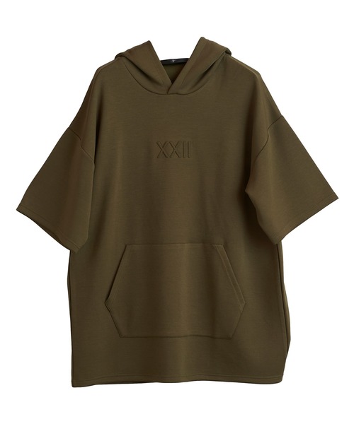 NO ID.（ノーアイディ）の「【NO ID.】Emboss Print Big Parka / ☆ エンボス プリント ビッグ パーカ（パーカー・メンズ・ブラック/ベージュ/カーキ/オレンジ・ONE SIZE）」の9枚目の写真