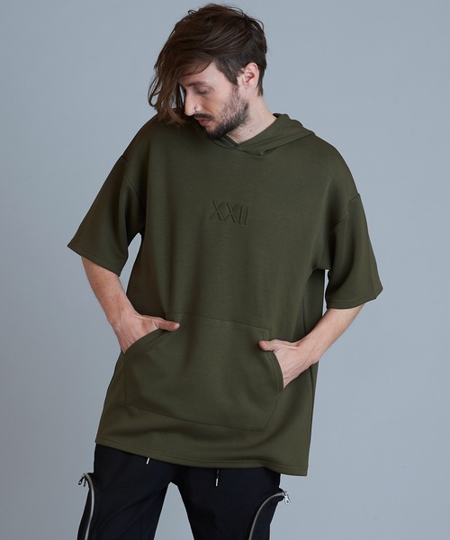 NO ID.（ノーアイディ）の「【NO ID.】Emboss Print Big Parka / ☆ エンボス プリント ビッグ パーカ（パーカー・メンズ・ブラック/ベージュ/カーキ/オレンジ・ONE SIZE）」の15枚目の写真