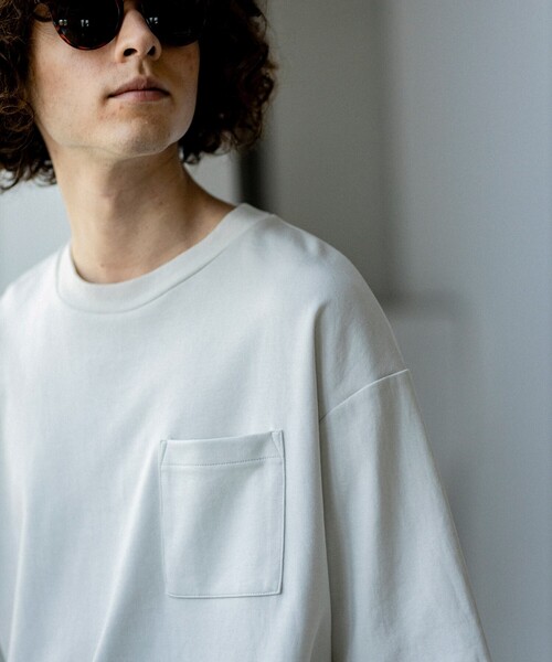 THE SHOP TK （ザ ショップ ティーケー ）の「◆【ひんやりサラサラ】エアドライTシャツ（Tシャツ/カットソー・メンズ・ライトベージュ/チャコールグレー/サックスブルー/オフホワイト/ライトグリーン/レモンイエロー・05/03/01/02/04）」の12枚目の写真