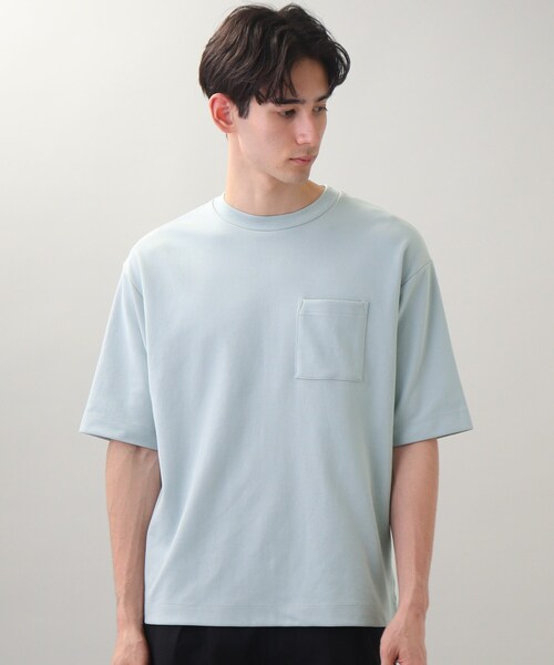 THE SHOP TK （ザ ショップ ティーケー ）の「◆【ひんやりサラサラ】エアドライTシャツ（Tシャツ/カットソー・メンズ・ライトベージュ/チャコールグレー/サックスブルー/オフホワイト/ライトグリーン/レモンイエロー・05/03/01/02/04）」の19枚目の写真