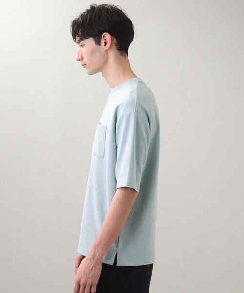 THE SHOP TK （ザ ショップ ティーケー ）の「◆【ひんやりサラサラ】エアドライTシャツ（Tシャツ/カットソー・メンズ・ライトベージュ/チャコールグレー/サックスブルー/オフホワイト/ライトグリーン/レモンイエロー・05/03/01/02/04）」の21枚目の写真