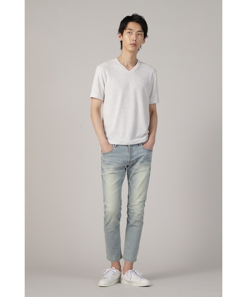 HIGH STREET(ハイストリート)の「HIGH STREET∴Izmir Cottonパイル半袖Vネック(Tシャツ/カットソー・メンズ・ブルー・M/L/LL)」の14枚目の写真