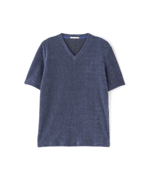 HIGH STREET(ハイストリート)の「HIGH STREET∴Izmir Cottonパイル半袖Vネック(Tシャツ/カットソー・メンズ・ブルー・M/L/LL)」の3枚目の写真