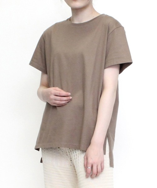 STYLEBLOCK(スタイルブロック)の「CPB天竺Tシャツ(Tシャツ/カットソー・レディース・モカ/ライトベージュ/オフホワイト/オリーブ/ブラック・M)」の4枚目の写真