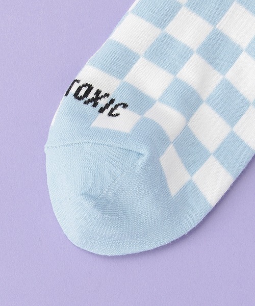 LOVETOXIC（ラブトキシック）の「フラッグチェッククルーソックス（ソックス/靴下・キッズ・ブラック/ピンク/サックスブルー・FREE）」の5枚目の写真
