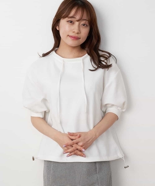 A de a.v.v（アードアー・ヴェ・ヴェ）の「［SET UP対応］バックカレッジロゴ刺繍入りスウェット（Tシャツ/カットソー・レディース・グリーン/ホワイト/ブラック・SMALL/MEDIUM）」の8枚目の写真