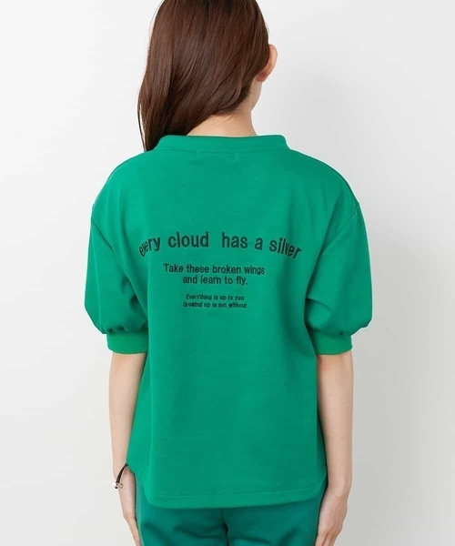 A de a.v.v（アードアー・ヴェ・ヴェ）の「［SET UP対応］バックカレッジロゴ刺繍入りスウェット（Tシャツ/カットソー・レディース・グリーン/ホワイト/ブラック・SMALL/MEDIUM）」の12枚目の写真