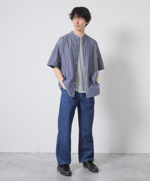 JOURNAL STANDARD(ジャーナルスタンダード)の「パターン バンドカラーシャツ(シャツ/ブラウス・メンズ・ライトグリーン/タン/クリアブルー/コバルトブルー・SMALL/MEDIUM/LARGE)」の5枚目の写真