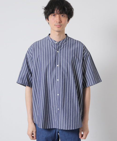 JOURNAL STANDARD(ジャーナルスタンダード)の「パターン バンドカラーシャツ(シャツ/ブラウス・メンズ・ライトグリーン/タン/クリアブルー/コバルトブルー・SMALL/MEDIUM/LARGE)」の6枚目の写真